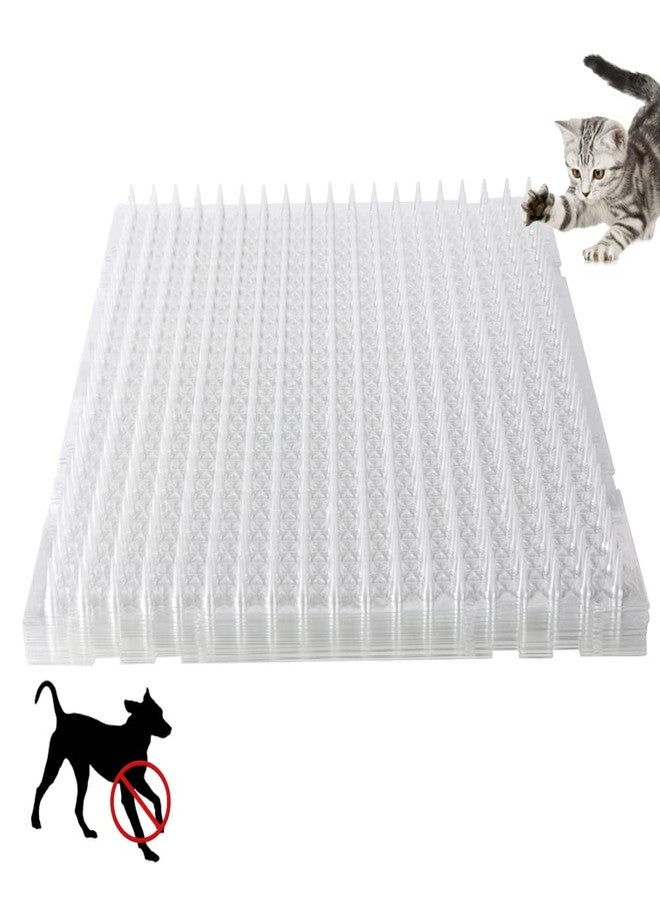 Ysglory 16PCS Cat Spike Mat Outdoor Indoor Cat Deterrent Scat Mat Keep Cats/Dogs Off Counter Pet Deterrent Training Mats Plastic Mats with Spikes (18.3 Sq.ft,16" x 13" - Image 1